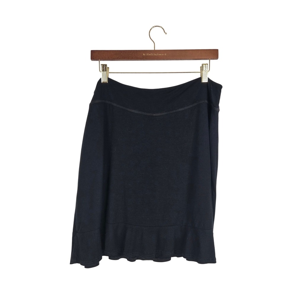 Fresh Produce Womens XL Black Rayon Blend Ruffle Hem Mini Skirt Casual